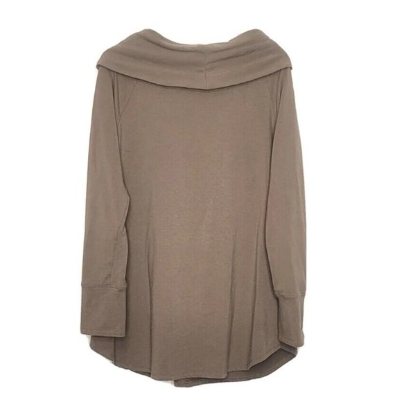 Soft Surroundings Valerie Cowl Neck Tunic Top Women's Size L Taupe Brown - Picture 2 of 7